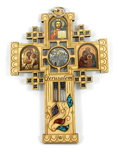 Cruces Y Crucifijos De Pared Cruz De Jerusalén De Madera Gra