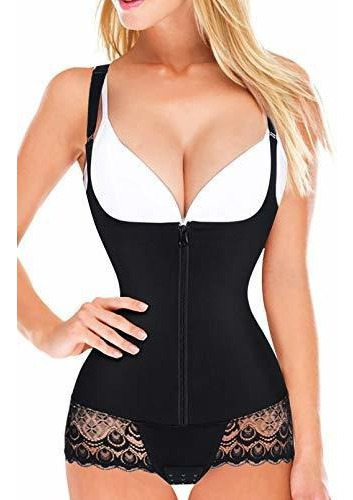 Nebility Women Latex Waist Trainer Bodysuit Tummy Slim Body