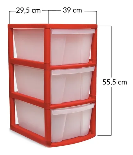 Cajonera Plastica En Torre X3 Cajones Grande Colombraro