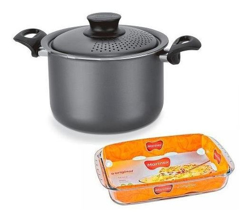 Imagen 2 de 8 de Olla Tramontina Pasta Spaghetti 24 Cm 7.50 Litros Teflon