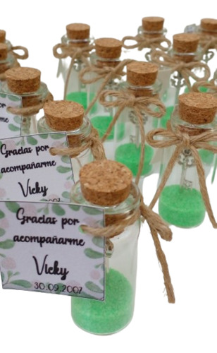 10frasco C/corcho Personalizado Cumpleaños Boda Aniversario 