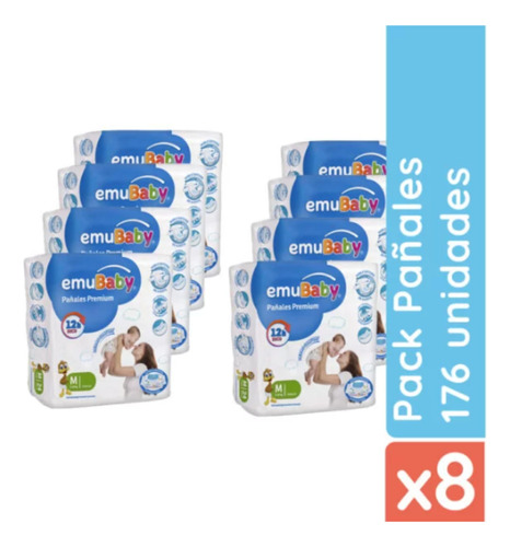 Pañales Emubaby Premium X8 Tallas P, M, G, Xg,y Xxg