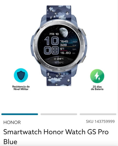 Smartwatch Honor Gs Mimetismo Azul 