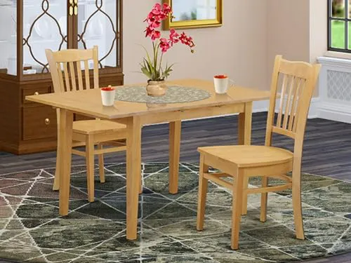 Juego De Comedor De 3 Piezas Con Mesa Rectangular Y 2 Sillas