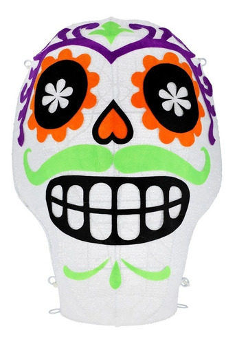 Calavera Grande Halloween Dia De Muertos Iluminada Msi