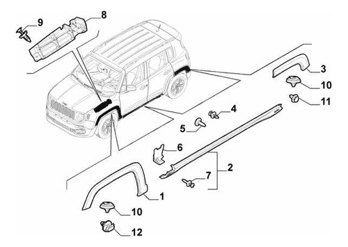 Moldura Lateral Trasera Izquierda Fiat