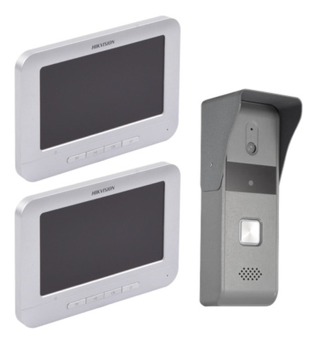 Kit Video Portero Hikvision 2mp Incluye 2 Monitores Interfon