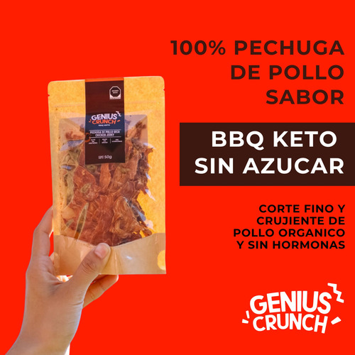 Genius Crunch Carne Seca Pechuga De Pollo Bbq Keto 20g