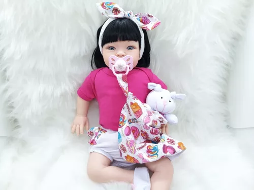 lifcasual Boneca bebê reborn menina 17 boneca de arte para bebês da vida  real corpo de pano macio ótimo para maiores de 3 anos roupas pontilhadas  rosa : : Brinquedos e Jogos