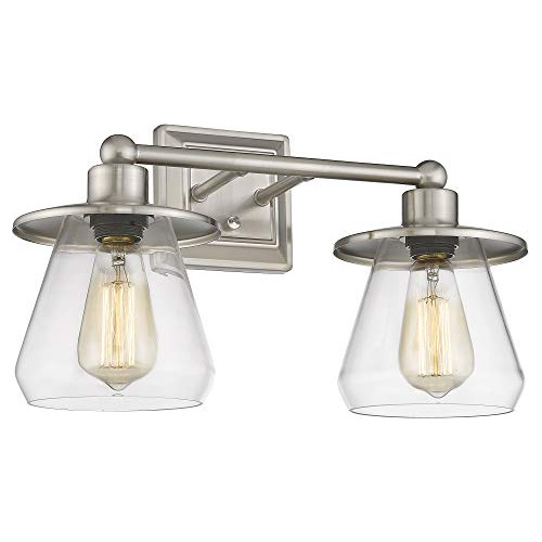 Bathroom Vanity Light Fixtures | 2-light Brushed Nickel...