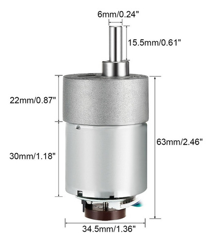 Reductor De Motor Con Codificador Dc 24 V 530 Rpm Eje D