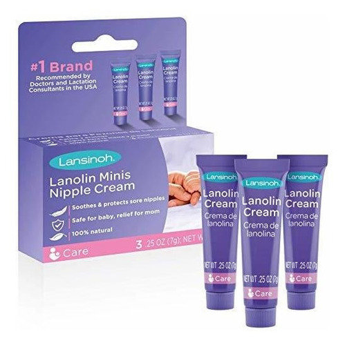 Set X 3 Mini Crema De Lansinoh Con Lanolina Para Pezones