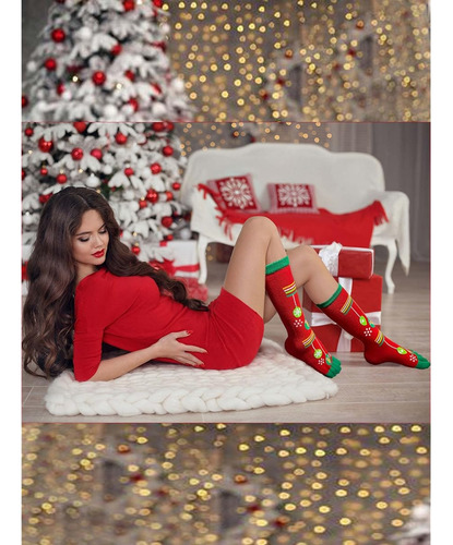 Calcetines Calcetas Largas Unisex Con Diseños Navideños