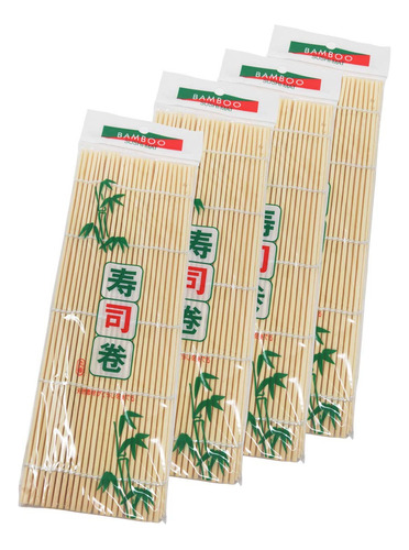 Tapete Bambu Para Sushi 9.5 X 9.5  Juego 4 Pieza