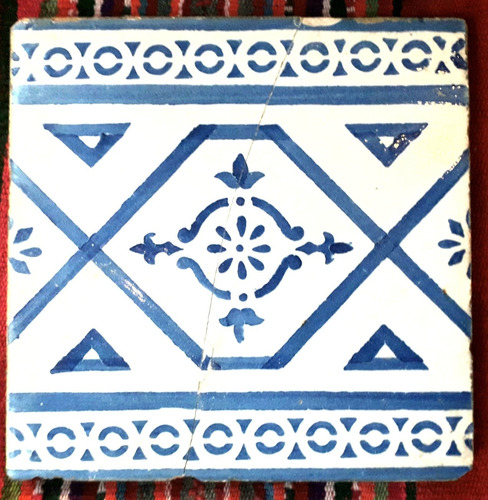 Mayolica Antiguo Portugal Azulejo Siglo Xix Rajado