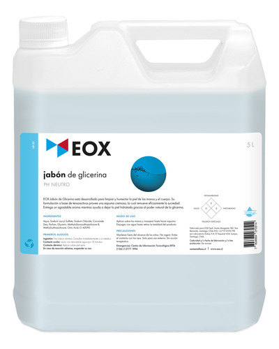 Jabón De Glicerina Ph Neutro Eox 5 Litros