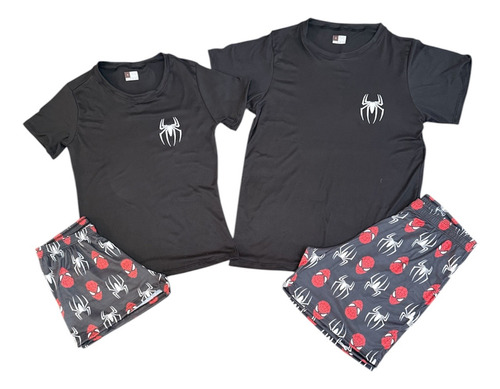 Pijama Dúo Para Pareja De Spiderman Short