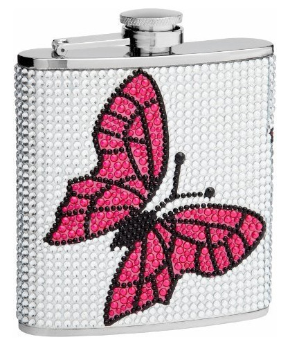 Frasco Top Shelf Premium Butterfly Petaca Hecha Diamante 6