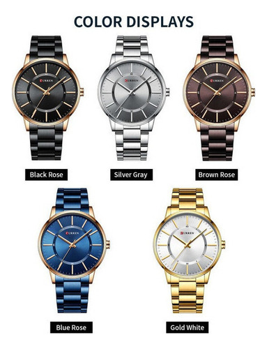 Reloj De Cuarzo Inoxidable Casual Impermeable Curren8385