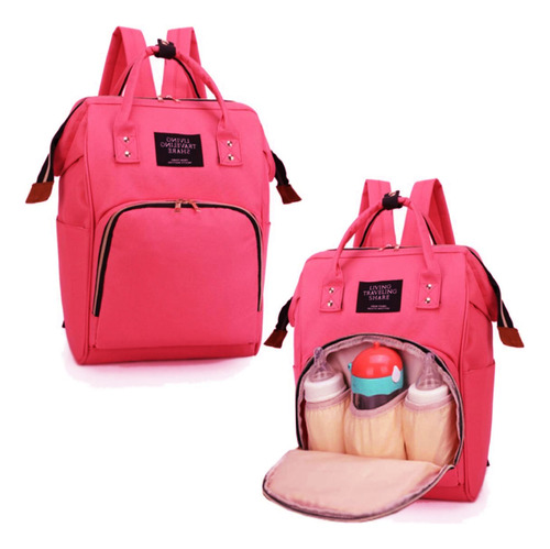 Mochila Bolsa Maternidade Térmica Mamadeira Menino Menina Cor Rosa pink