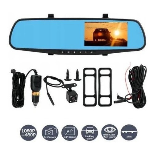 Espejo Retrovisor Tv Doble Camara Para Carro