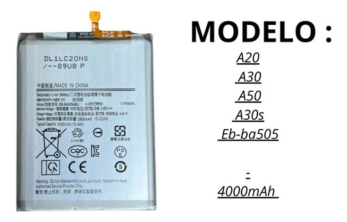 Ba-t-er-ia Compativel Galaxy A20/a30/ A50/ A30s Eb-ba505+nf