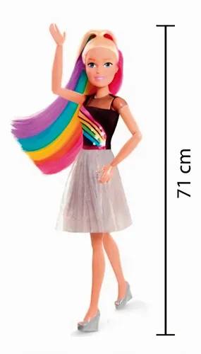 Barbie Gigante Mi Gran Amiga Peinados Arcoiris 71cm Mattel