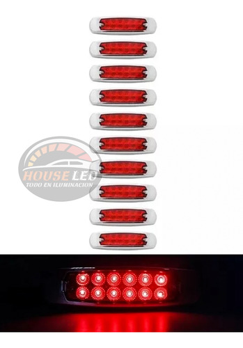Pack X10 Luces Led Laterales Trocha 12v 24v Para Camion 