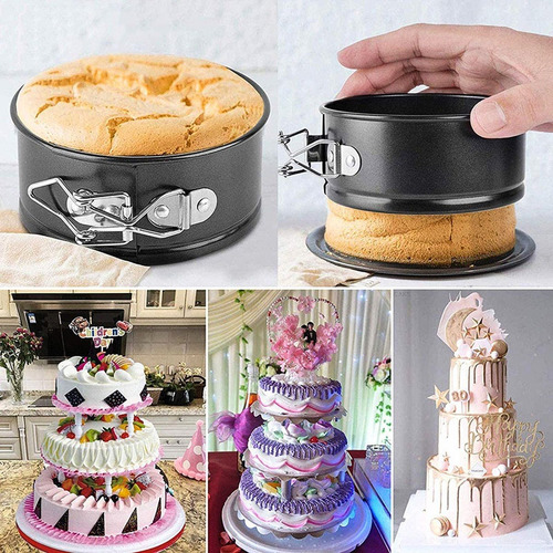 Imagen 4 de 7 de Moldes Pasteles Repostería Desmontables Para Tartas 3 Piezas