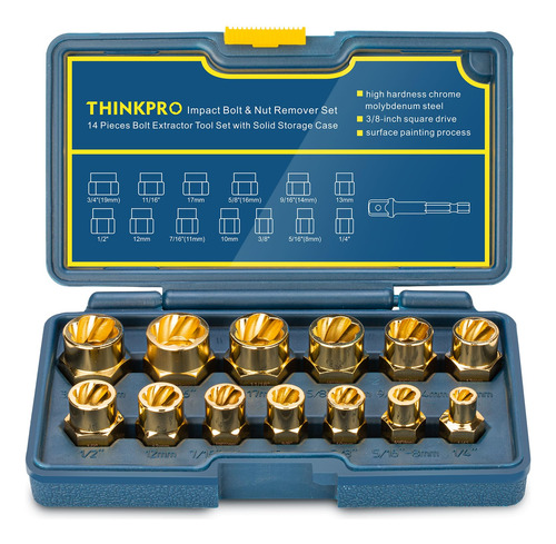 Thinkpro Kit Extractor De Pernos, Juego De 14 Piezas De Ench