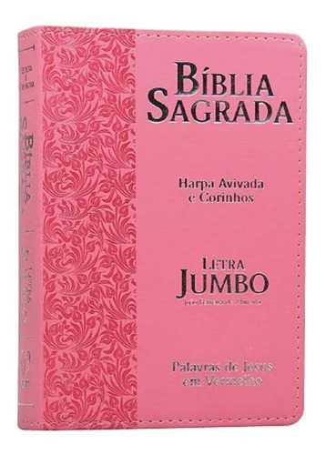 Bíblia Sagrada Letra Jumbo Capa Pu Luxo Flores Rosa