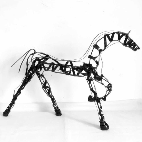 Esculturas De Caballos De Hierro (30cm) - Arte Y Decoración