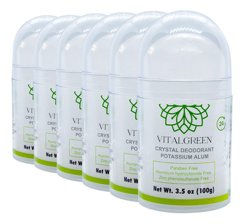 Desodorante Vital Green cristal 6 unidades de 100g