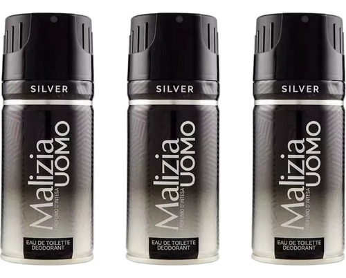 Desodorante Malizia Silver 150ml Pack C/3