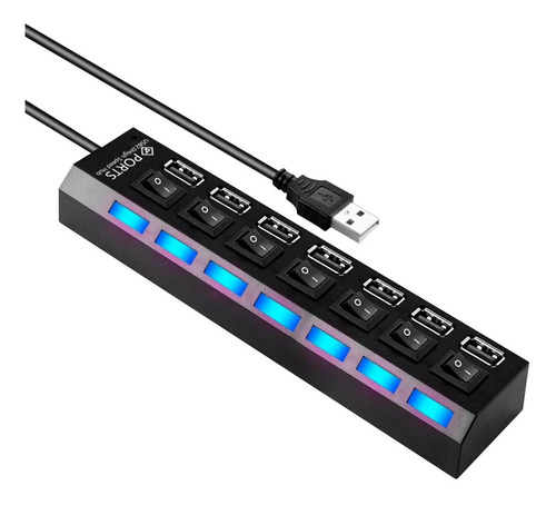 Hub Usb Multiplicador 7 Puertos Usb 2.0 C/ Switch Onoff Hub5