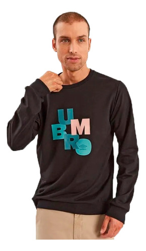 Buzo Umbro Lifestyle Hombre Letters Negro Ras