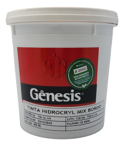 Tinta Serigrafia Hidrocryl Mix Bordo Genesis 900ml