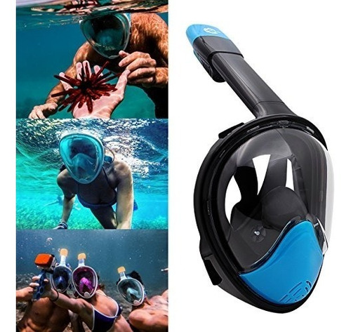 Imagen 2 de 6 de Máscara De Snorkel Con Vista Panorámica Para Adultos Y Niños