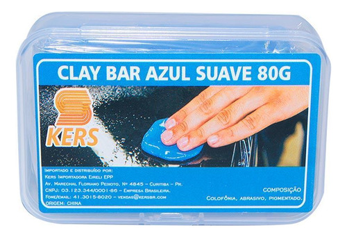 Clay Bar Descontaminante Mágico Azul Suave 80g Kers