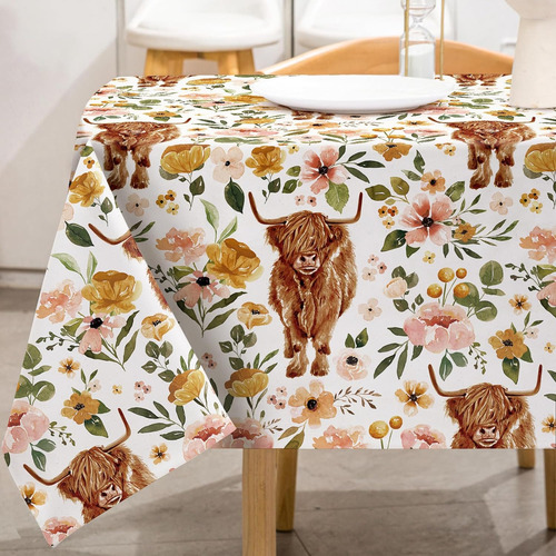 Anydesign Mantel Rectangular De Tela Floral Bohemio Con Dise