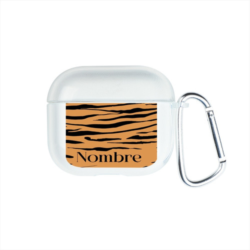 Funda Para AirPods Animal Print Tigre Personalizada Nombre