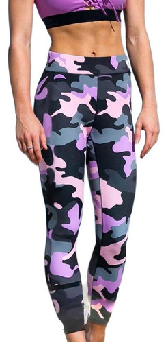 Legging Pantalones De Yoga De Camuflaje Con Estampado Multic