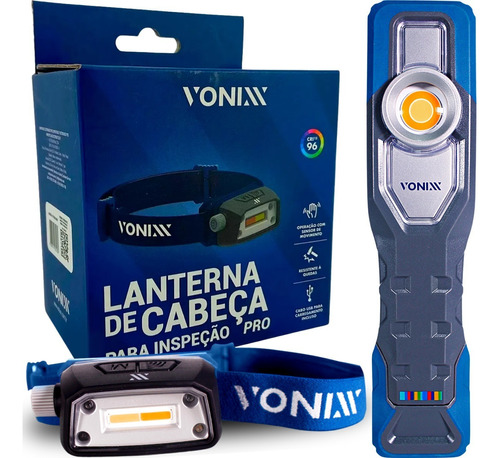 Lanterna Cabeça Para Polimento + Lanterna De Inspeção Pro 5w Lanterna Azul Luz Branco