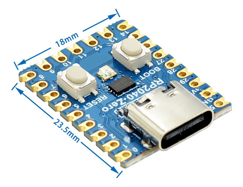 Placa Desenvolvimento Raspberry Pi Pico Rp2040 Zero