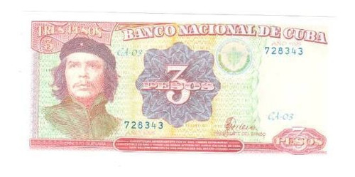 Imitación De Billete Cuba Tres Pesos Ernesto Guevara 1995