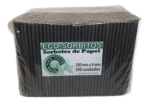 Sorbetes Ecologicos Sorbitos Negro 6x500 200mm X 8mm
