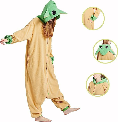 Disfraz Pijama De Baby Yoda Grogu De Star Wars Mandalorian Unisex Mujer Hombres Damas Adultos Envio Gratis