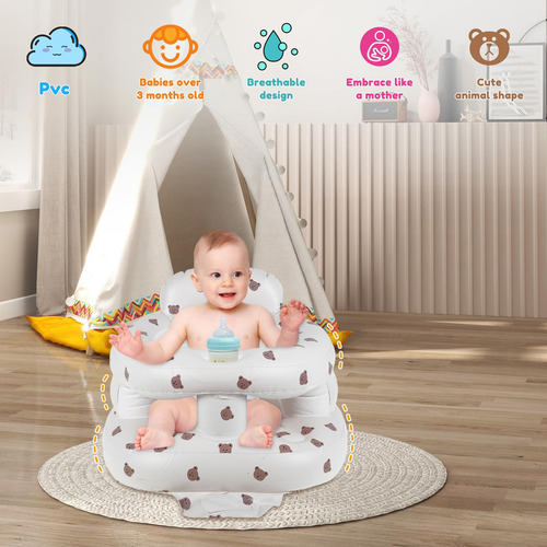 Asiento Inflable Para Bebé, Bomba Incorporada, Asiento