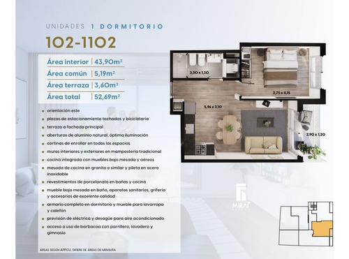 Divinos Apartamentos De 1 Y 2 Dormitorios A Estrenar En Cordón Sur - Miraf Arenal
