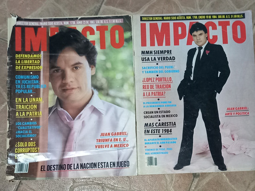 Dos Revistas Impacto Juan Gabriel 1983 1984